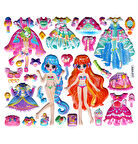 Sticker Kabartmalı Stiker Defter, Planlayıcı Etiket (AAA-017) - 15X13 cm - Kız Giydirme Müzik