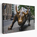 New York Boğa Heykeli Kanvas Tablo / Charging Bull-5160