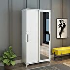 AfilliOlivia Sürgülü Aynalı Beyaz Portmanto Mdf