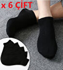6 Çift siyah Desenli çorap pamuklu ayak bileği düşük kesim genç Çorabı  36-40