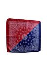 Bandana Kırmızı Mavi Desenli