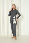 Fwn 4002 İnterlok Kışlık Tavşanlı Kadın Ev Pijama Takımı