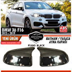 BMW X6 F16 2015-2019 Uyumlu Batman Yarasa Ayna Kapağı Piano Black ABS Plastik Sağ Sol Takım
