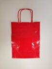KRAFT KAĞIT ÇANTA KIRMIZI 18CM X 24CM - 1 ADET