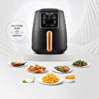 Karaca Air Pro Cook Xl 2 In 1 Konuşan Airfryer Black Cooper 4 Kişilik