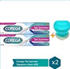Corega Tat İçermez Diş Protez Yapıştırıcı Krem 40 Gr X 2 Adet + Corega Protez Diş Saklama Kutusu  CBKSHOP