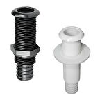 Thru-Hull w/St.Flange, 7/8",w/Hose Barb Ø25mm,White