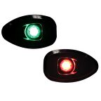 MICRO LED 12 İskeleSancak 112.5° Feneri,Yüzey mon., Set, Siyah Göv.,deliksiz