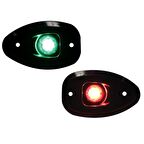 MICRO LED 12 İskeleSancak 112.5° Feneri, Set, Yüzey mon.,Siyah Göv.,delikli