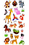 Sticker Kabartmalı Stiker Defter Planlayıcı Etiket (LRI002)-17x9 cm- Komik Hayvanlar