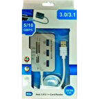 Çoklu Hafıza kart Okuyucu Usb Çoğaltıcı  3.0/3.1 Usb 3Port Memory Card (Micro SD/SD(HC)/M2/T-flash