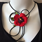 Doğal İpek Kozası Gelincik Kolye