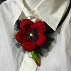 Dantelli Doğal İpek Kozası Gelincik Kolye