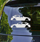 Civic Hatch 10th gen Kelebek Cam Oto Sticker 17 CM 2 Adet