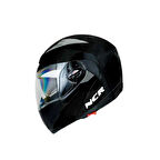 Ncr Çene Açılır Güneş Vizörlü Parlak Siyah Motosiklet Kaskı Ece Belgeli