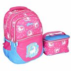 Relaxion Pembe Unicorn ilkokul Çantası Beslenme Çantalı 1350-18