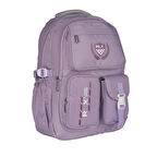 Relaxion Su Geçirmez Çok Gözlü Okul Sırt Çantası Lila 2058