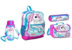 Coral High Unicorn Desenli Beslenme Okul Çantası Kalemlik + Çelik Termos