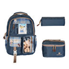 Relaxion Kore Tarzı Okul Çanta Seti 3'lü Set 1395