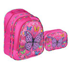 Relaxion Kelebek Figürlü İlkokul Çantası Beslenme Çantalı 1311-1