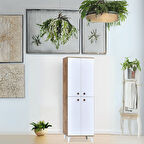İnci Portmanto Dolabı Atlantik Çam Beyaz 4 Kapaklı Raflı Çok Amaçlı Ayakkabılık 60x37x195 Cm