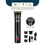 USB ŞARJLI - LCD GÖSTERGELİ SAÇ - SAKAL KESME TRAŞ MAKİNESİ ALÜMİNYUM ALAŞIMLI GÖVDE SHC-1907 (5250)