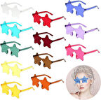 Yıldız Şekilli Çerçevesiz Parti Gözlüğü 6 Renk 6 Adet (5250)