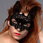 Siyah Renk Dantel Kesim Dantel İşlemeli Balo Parti Maskesi 7 No (5250)