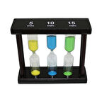 5-10-15 DK 3LÜ CAM KUM SAATİ AHŞAP STANDLI (5250)