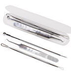 Paslanmaz Çelik Siyah Nokta Sivilce ve Akne Temizleyici Set 3'lü Kit (5250)