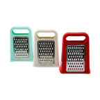 PİRAMİT  METAL MUTFAK RENDESİ ÇİFT YÖNLÜ  RENKLİ PLASTİK ÜSTTEN TUTMALI (5256)