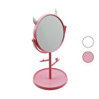 6 İNÇ  - 15CM YUVARLAK - BOYNUZLUTAKI ASKILIKLI MAKYAJ AYNASI RENKLİ PLASTİK TAKILIK SEPETLİ=15CM (5256)