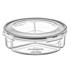 3 Bölmeli Sızdırmaz Contalı Kilitli Kapaklı 1,35 Litre yuvarlak Erzak Saklama Kabı LC-500 (5256)