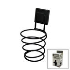 SİYAH - METAL FÖNLÜK FÖN MAKİNE ASKISI KARE MACUN YAPIŞKANLI10X11X15CM (5256)