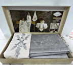 KASSO HOME Lale Seccade Seti-GRİ/Gold 4 Parça