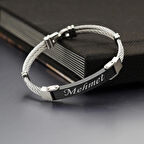 Erkek Çelik Halatlı Bileklik Takı Aksesuar