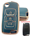 Geely Emgrand Uyumlu Nano Anahtar Kılıfı Kumanda Kılıfı Oto Anahtarlık Gri Gold