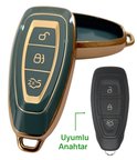 Ford Focus Fiesta Mondeo Kuga C Max Uyumlu Kumanda Anahtar Kılıfı Oto Anahtarlık TURKUAZ