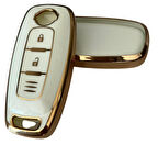 Nissan Yeni Kasa Uyumlu Qashqai  X-Trail Juke Smart Kumanda Anahtar Kılıfı Oto Anahtarlık BEYAZ