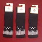 Kız Çocuk Dizaltı Kedi Desenli Okul Çorabı 25-28 Ayak Numarası 3'lü Paket  