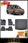 Volkswagen Caddy 2020 Sonrası Araca Özel 3d Havuzlu Paspas & Bagaj Havuzu Seti (HEDİYELİ!)