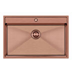 Crauf Poli 6303 PVD Bakır Tek Gözlü 51x78 cm Paslanmaz Çelik Mutfak Eviyesi