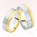 Beyaz Sarı Altın Alyans 5303