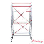 Lavinger İskele 2X2= 4 MT Alüminyum Tekerlekli Teleskopik İskele Merdiven