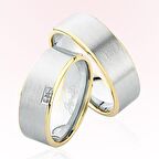 Beyaz Sarı Altın Alyans 5305