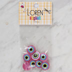 Loren Crafts pembe 8 li nazar boncuğu düğme - 168