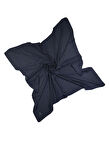 Queen Krep Simli Kadın Eşarp 110x110 cm - Lacivert