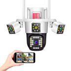 12MP 6K  10X Zoom 3 Lens WiFi Kablosuz Dış Mekan Güvenlik Koruması CCTV Video Gözetim