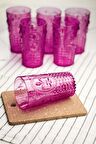 Akrilik Pembe 6'lı Uzun Bardak & Su Meşrubat Bardağı 750 ml ( Büyük Boy & Cam Değildir )