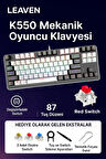 K550 Mekanik Oyuncu Klavyesi -Değiştirilebilir Switch- Rainbow RGB Aydınlatma-87 Tuş - Red Switch